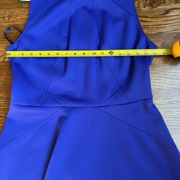 Ted BAKER LONDON royal blue scuba sleeveless skater dress size 4 or US large - Picture 11 of 13